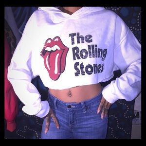 Rolling Stones Cropped Hoodie